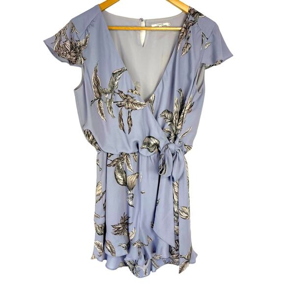 Tularosa Revolve Ashley Purple Wrap Tie Lined Romper Small - Picture 3 of 8